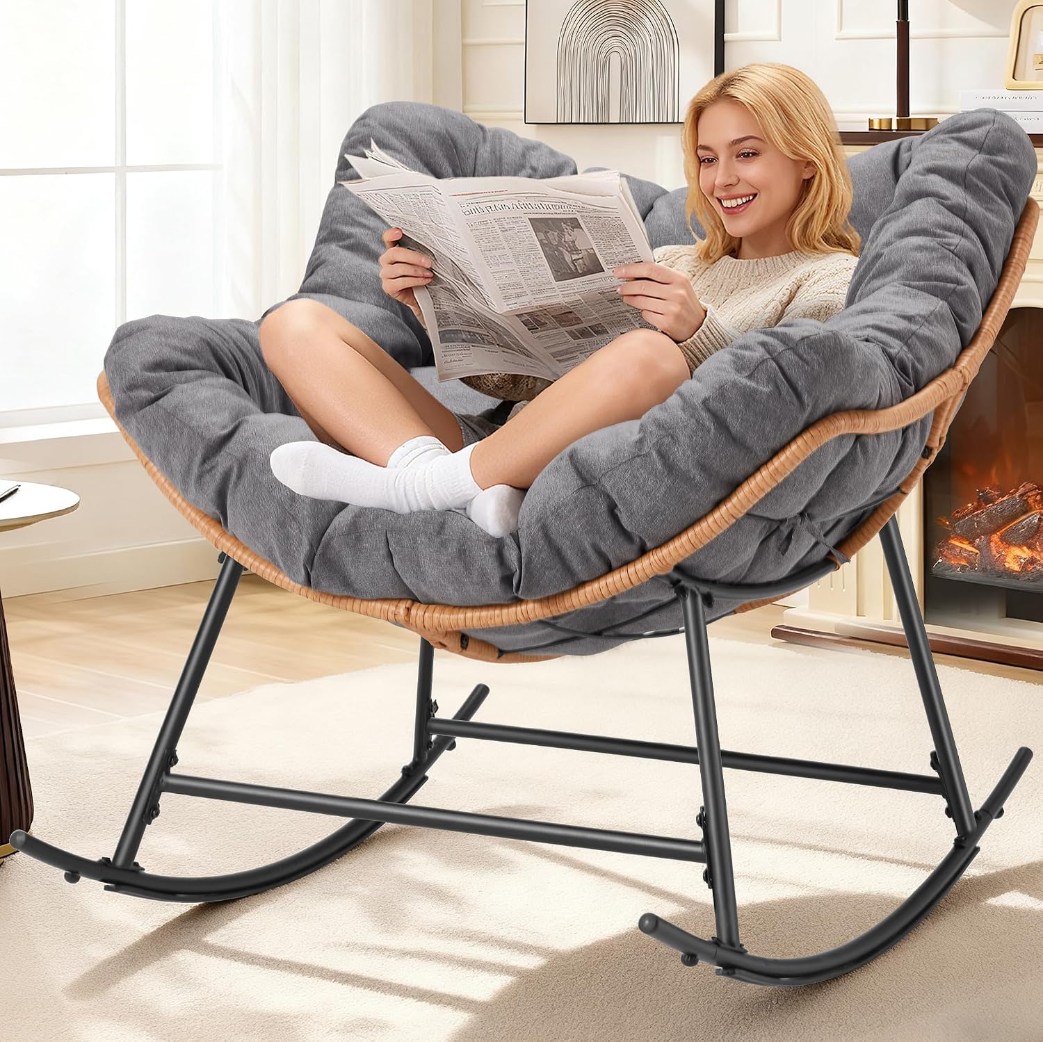 Outdoor Furniture Egg Chair - Outdoor Rattan Egg Rocking Chair with
