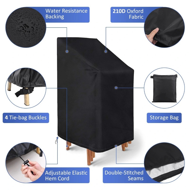 Outdoor Furniture Cover - 1/2/PCS Stacked Chair Dust Cover Waterproof