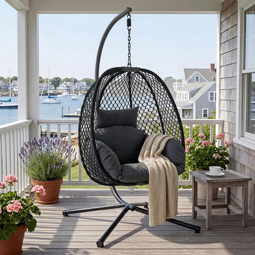 Outdoor Furniture Egg Chair - Egg Chair Outdoor with Stand, 400lbs