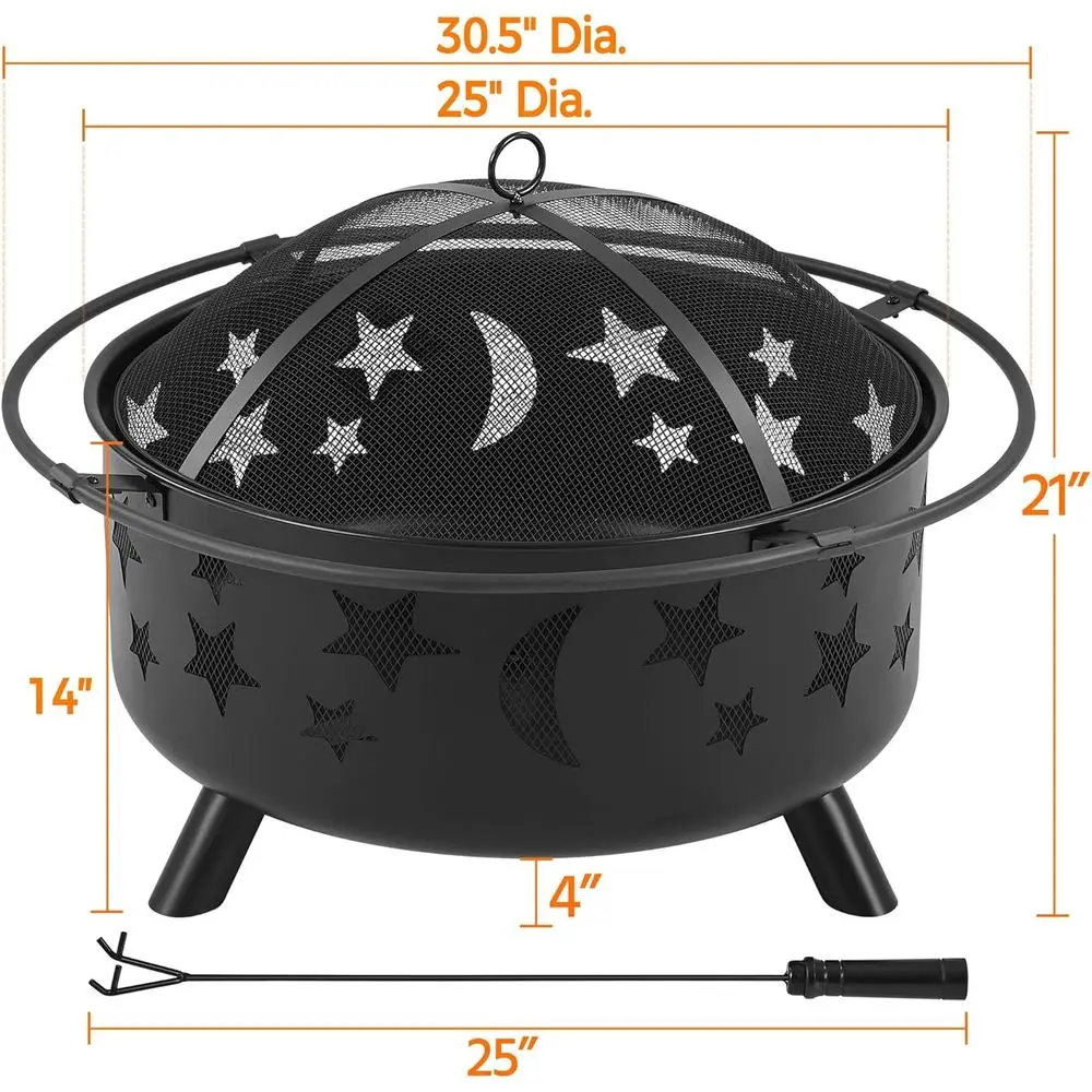 Large Outdoor Fire Pit with Wo - Fire Pit Bowl ulasan dan harga