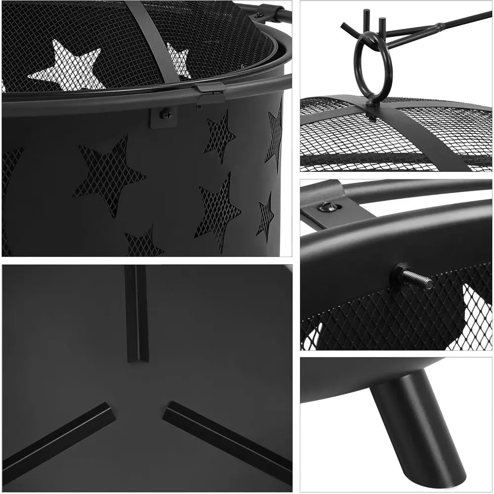 Large Outdoor Fire Pit with Wo - Fire Pit Bowl ulasan dan harga