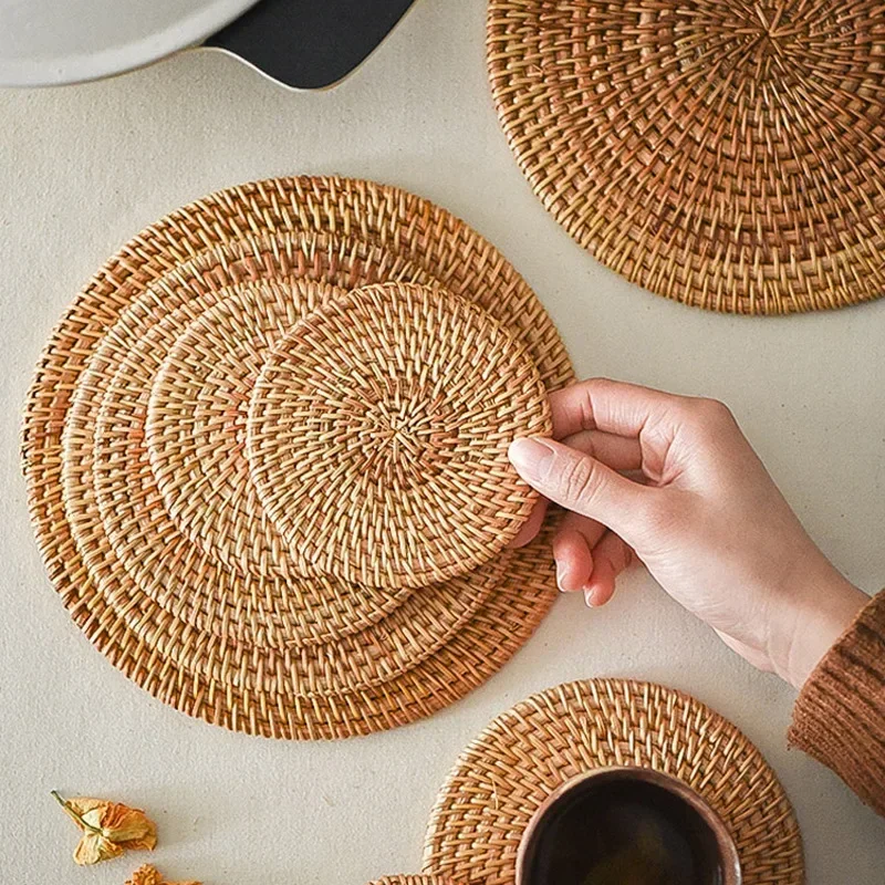 Handmade Round Rattan Coasters - Outdoor Furniture Rh ulasan dan harga