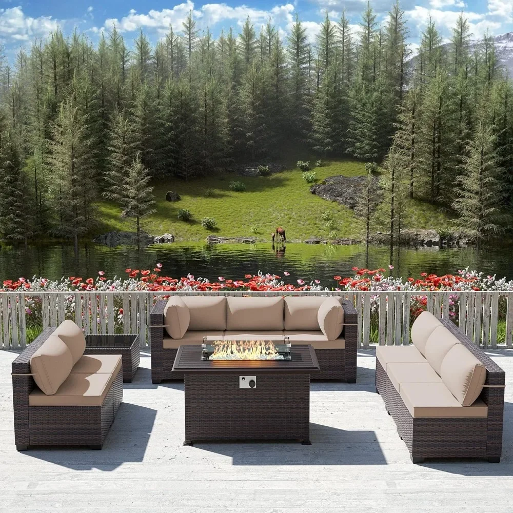 -Patio Furniture Set With Prop - Outdoor Furniture With Fire Pit Table ulasan dan harga