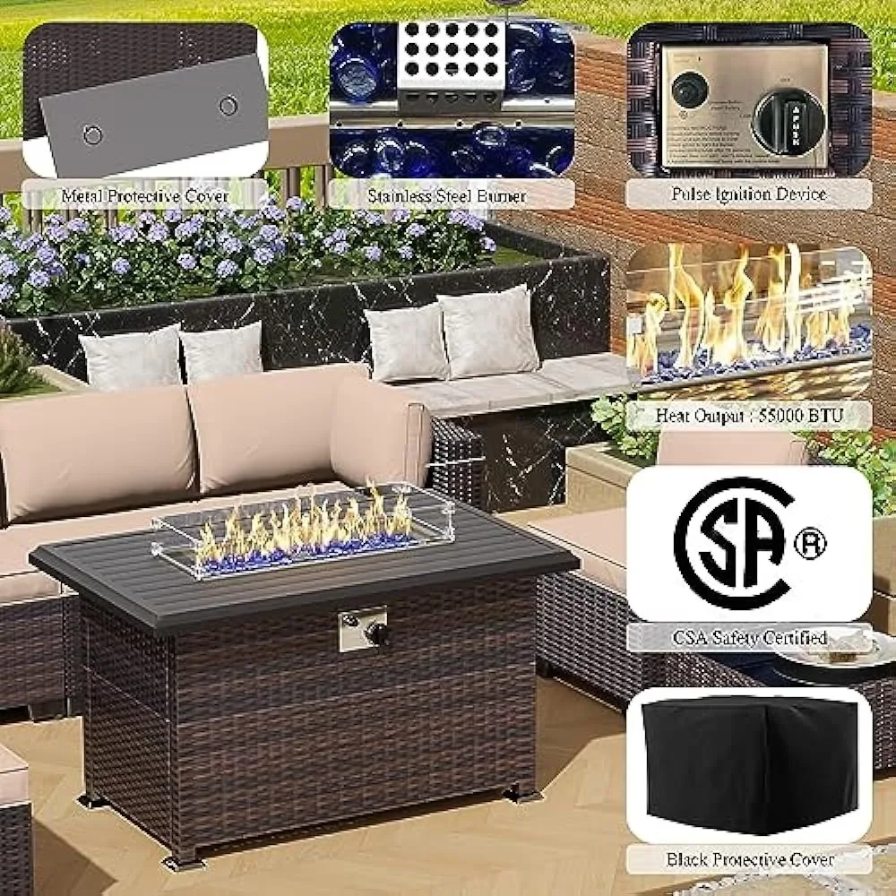 -Patio Furniture Set With Prop - Outdoor Furniture With Fire Pit Table ulasan dan harga
