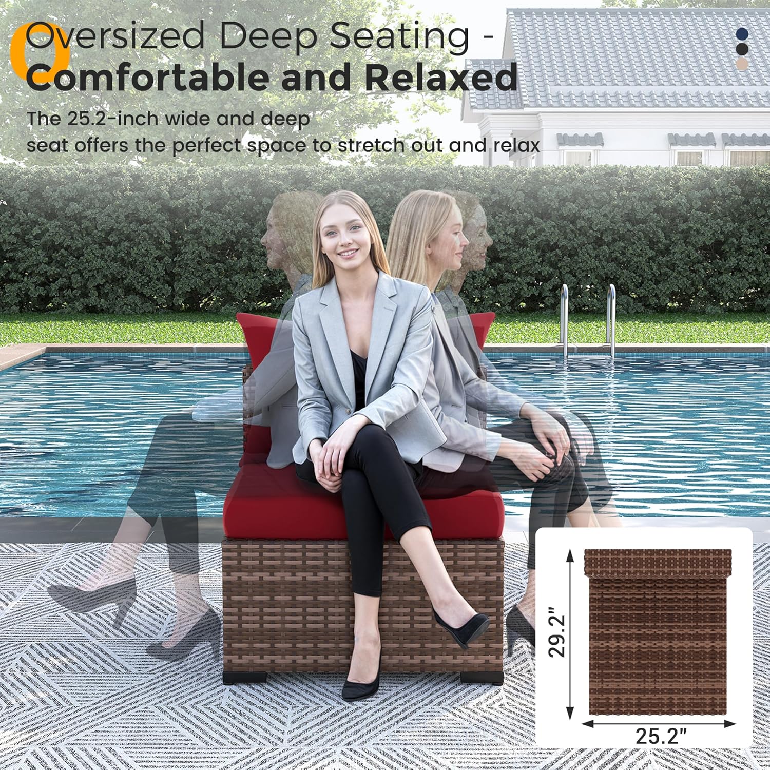 8pc All-Weather Wicker Section - Outdoor Furniture With Fire Pit Table ulasan dan harga