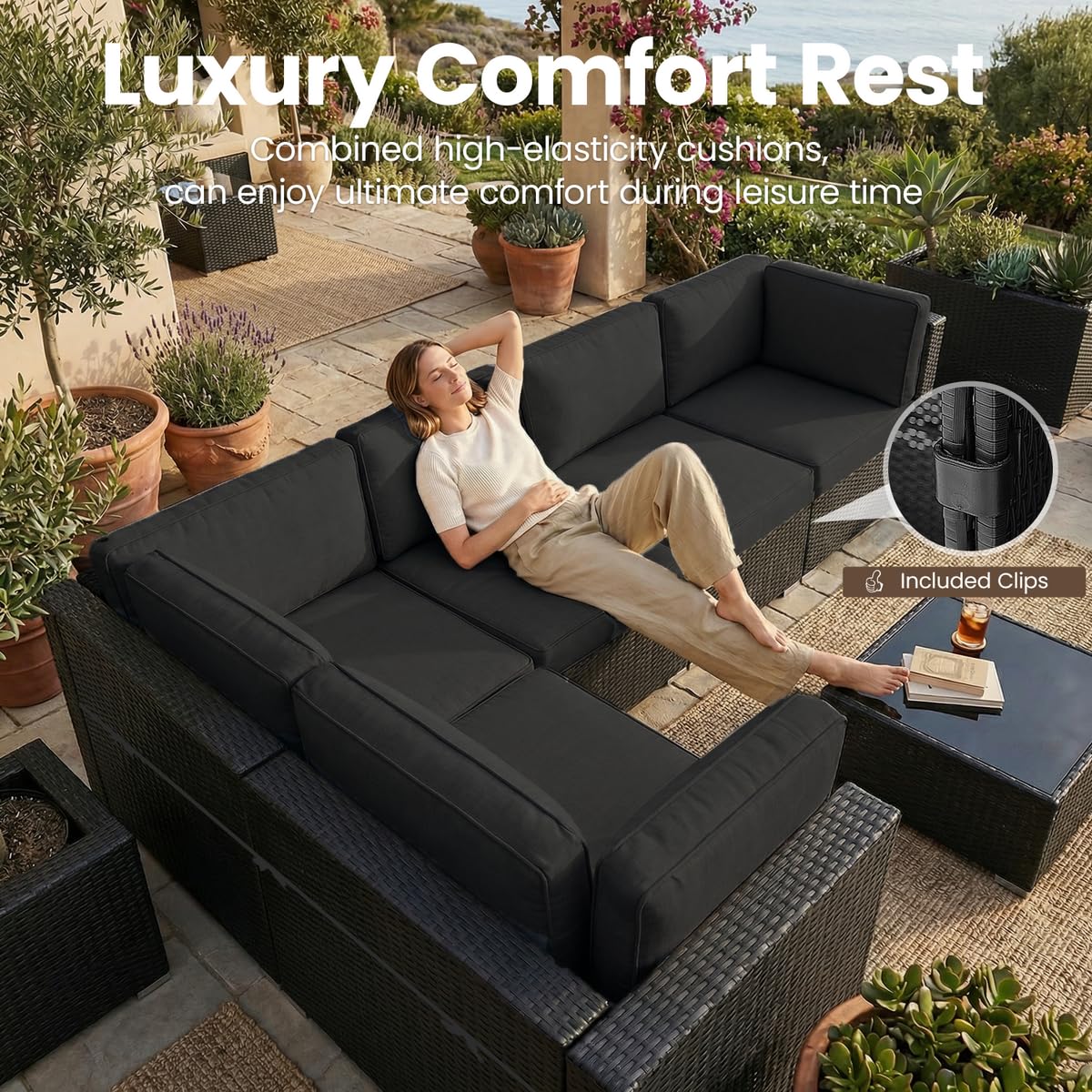 8 Pieces Patio Furniture Set w - Outdoor Furniture With Fire Pit Table ulasan dan harga