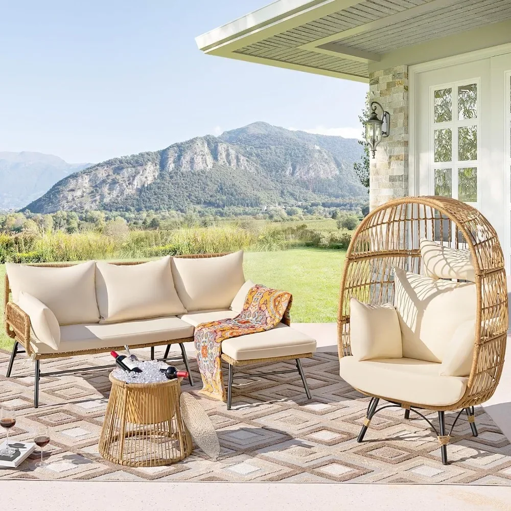 A 3/4/5 Piece Boho Outdoor Pat - Outdoor Furniture Egg Chair ulasan dan harga