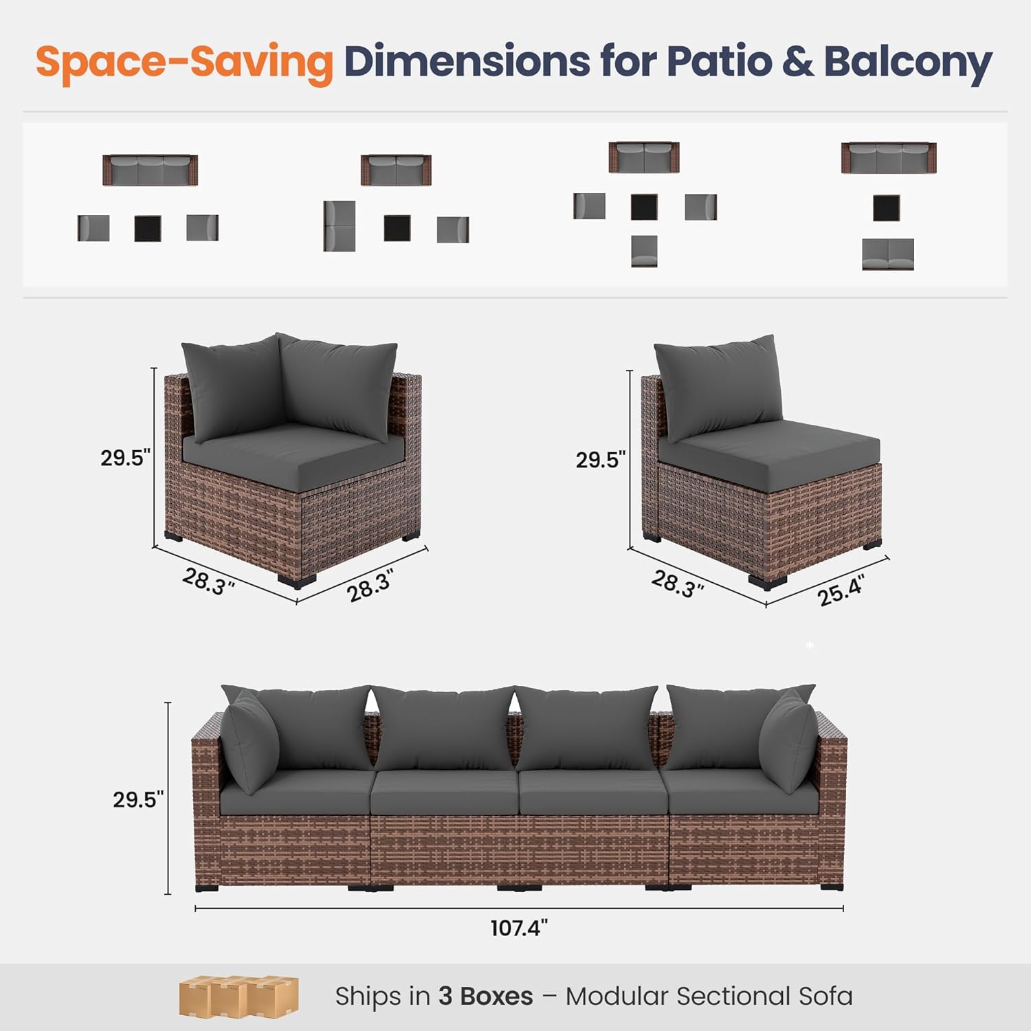 5-Piece Outdoor Sectional Sofa - Outdoor Furniture With Fire Pit Table ulasan dan harga