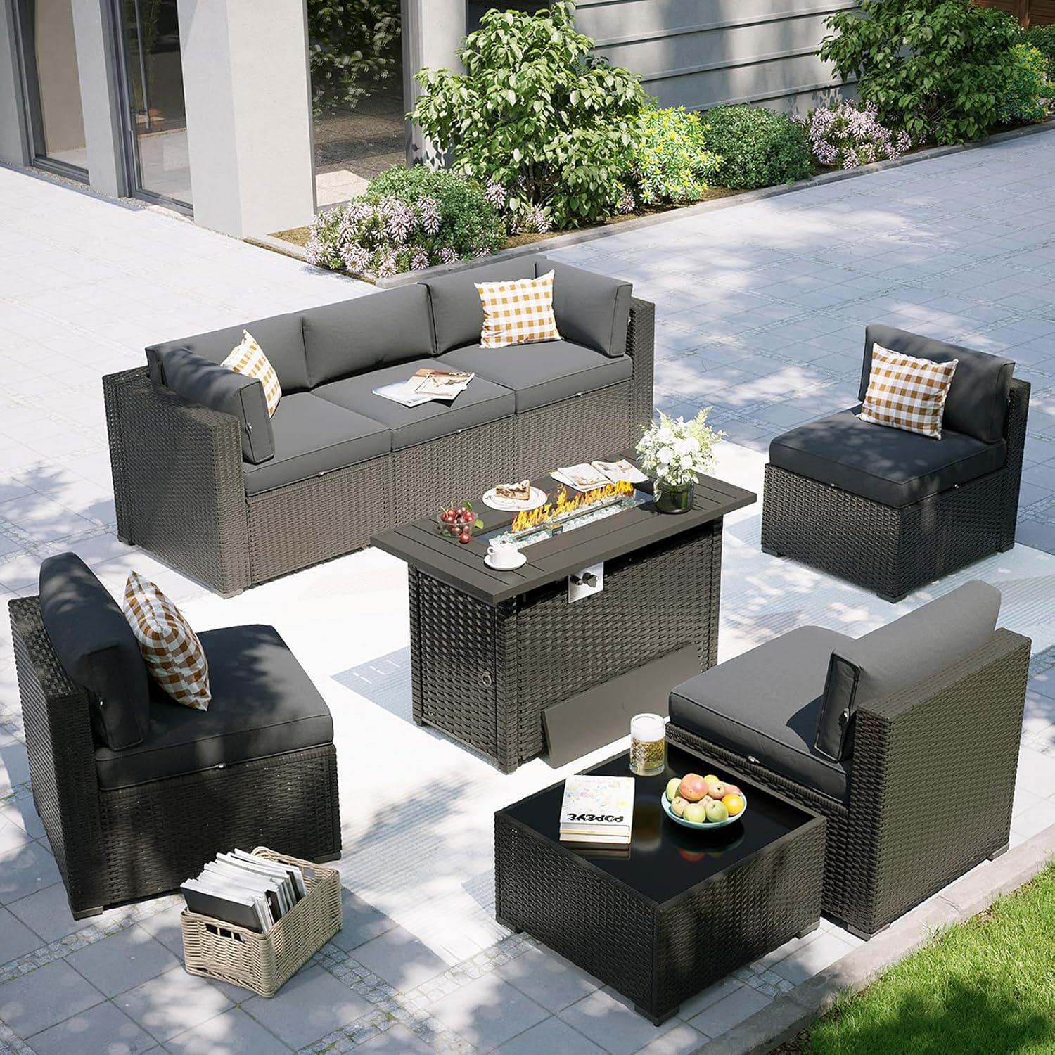 Patio Furniture Set with Fire  - Outdoor Furniture With Fire Pit Table ulasan dan harga