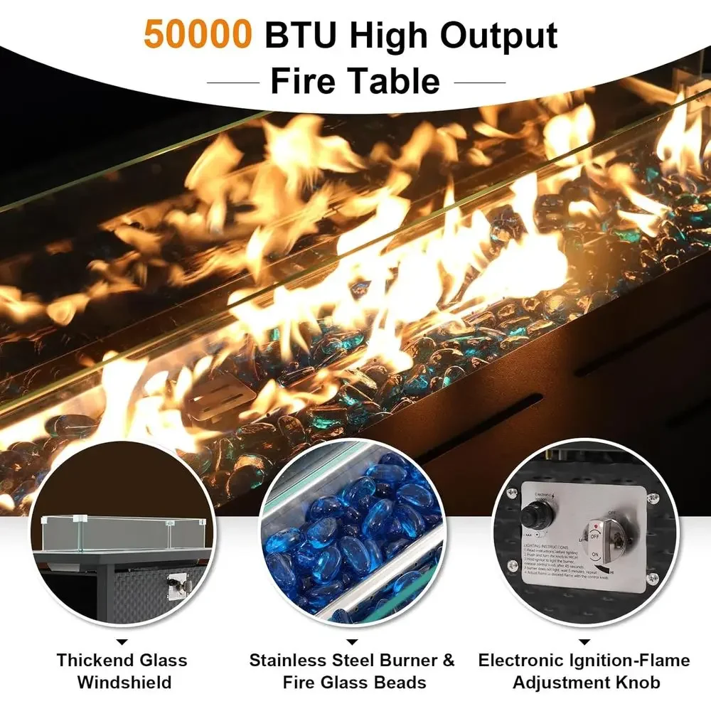 8-Piece Patio Furniture Set wi - Outdoor Furniture With Fire Pit Table ulasan dan harga