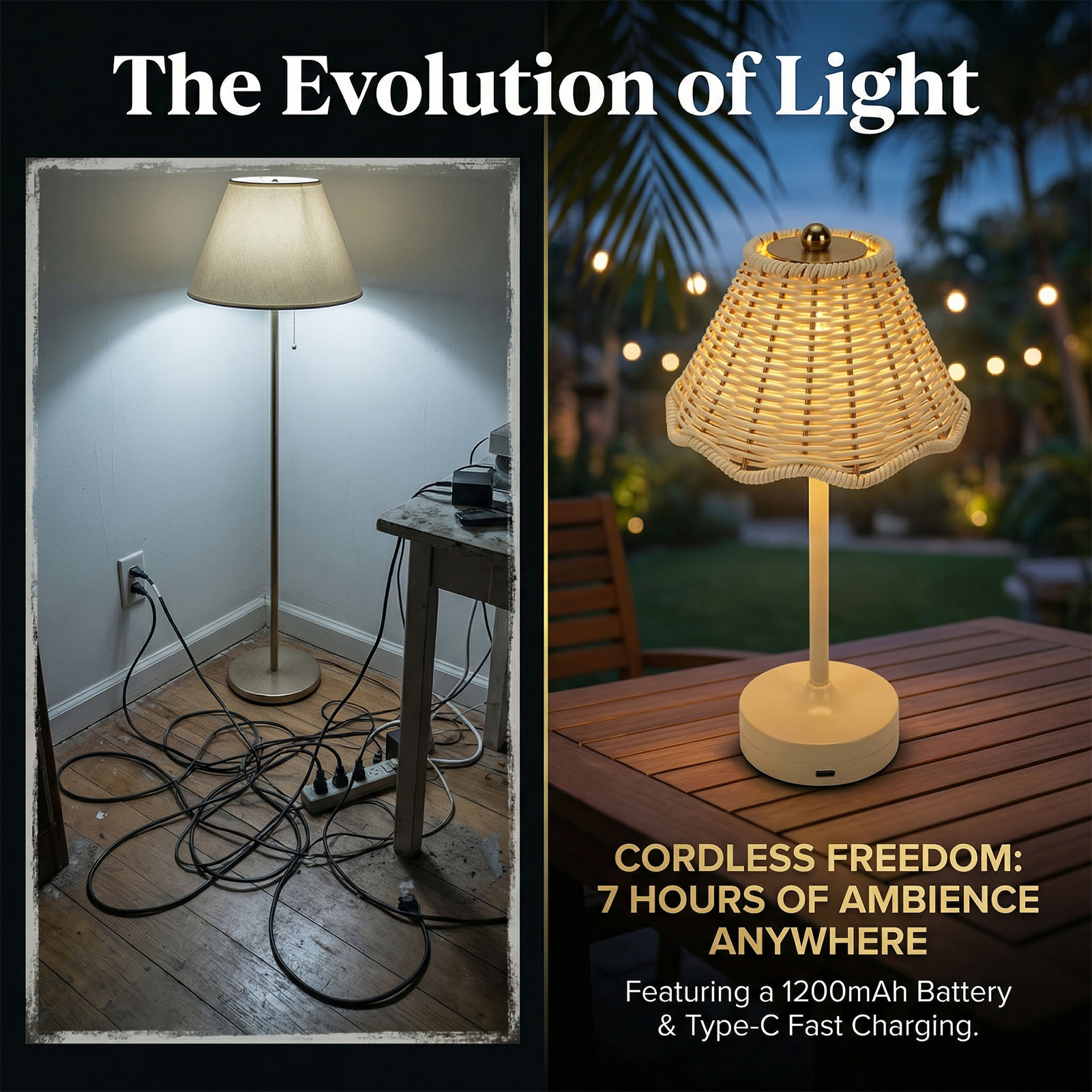 LED Vintage Rattan Table Lamp  - Outdoor Furniture Rh ulasan dan harga