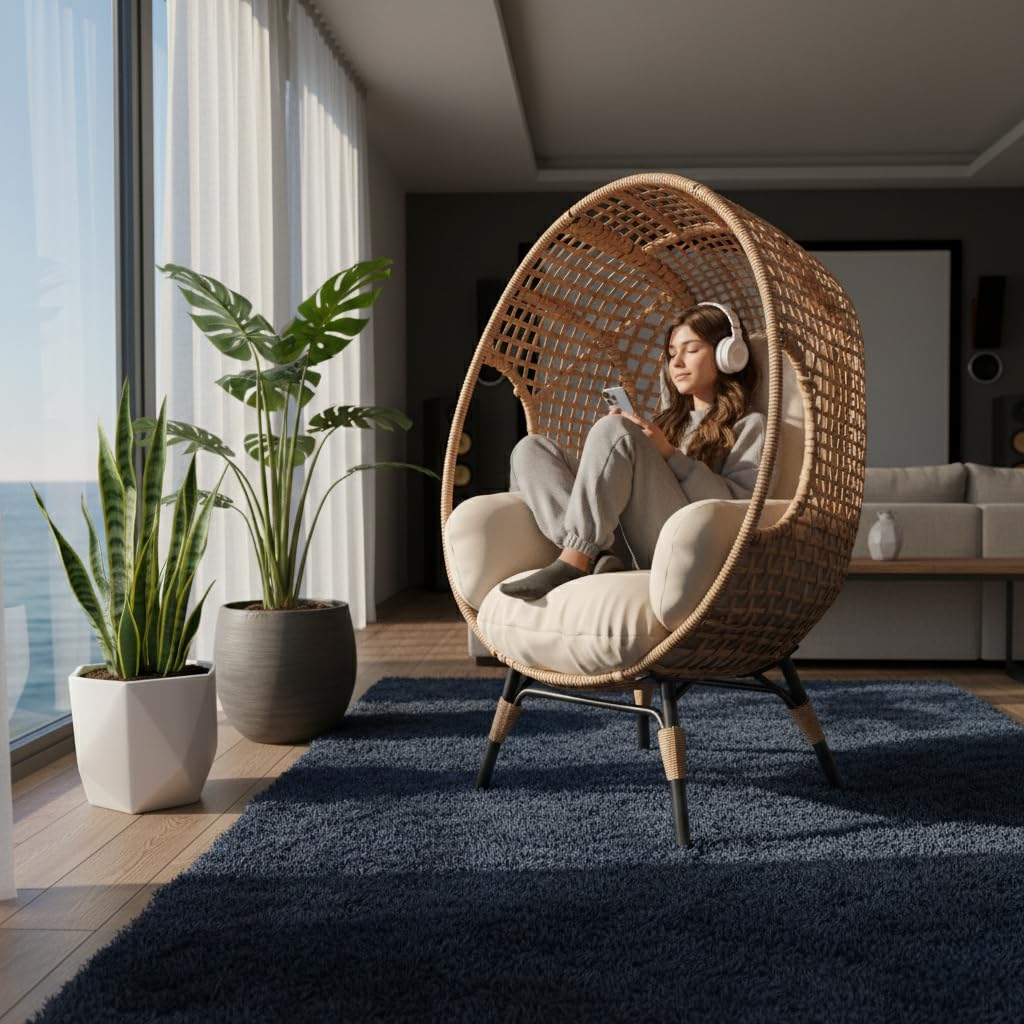 Elegant Arc Back Hanging Egg C - Outdoor Furniture Egg Chair ulasan dan harga
