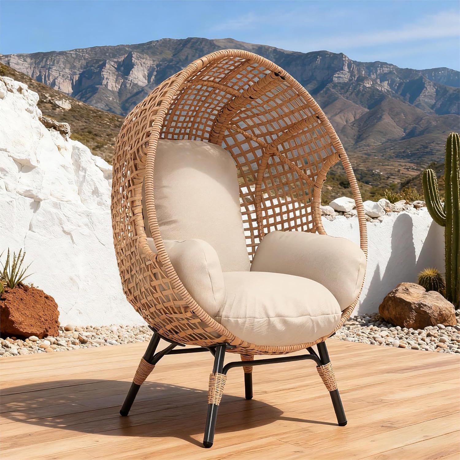 Elegant Arc Back Hanging Egg C - Outdoor Furniture Egg Chair ulasan dan harga