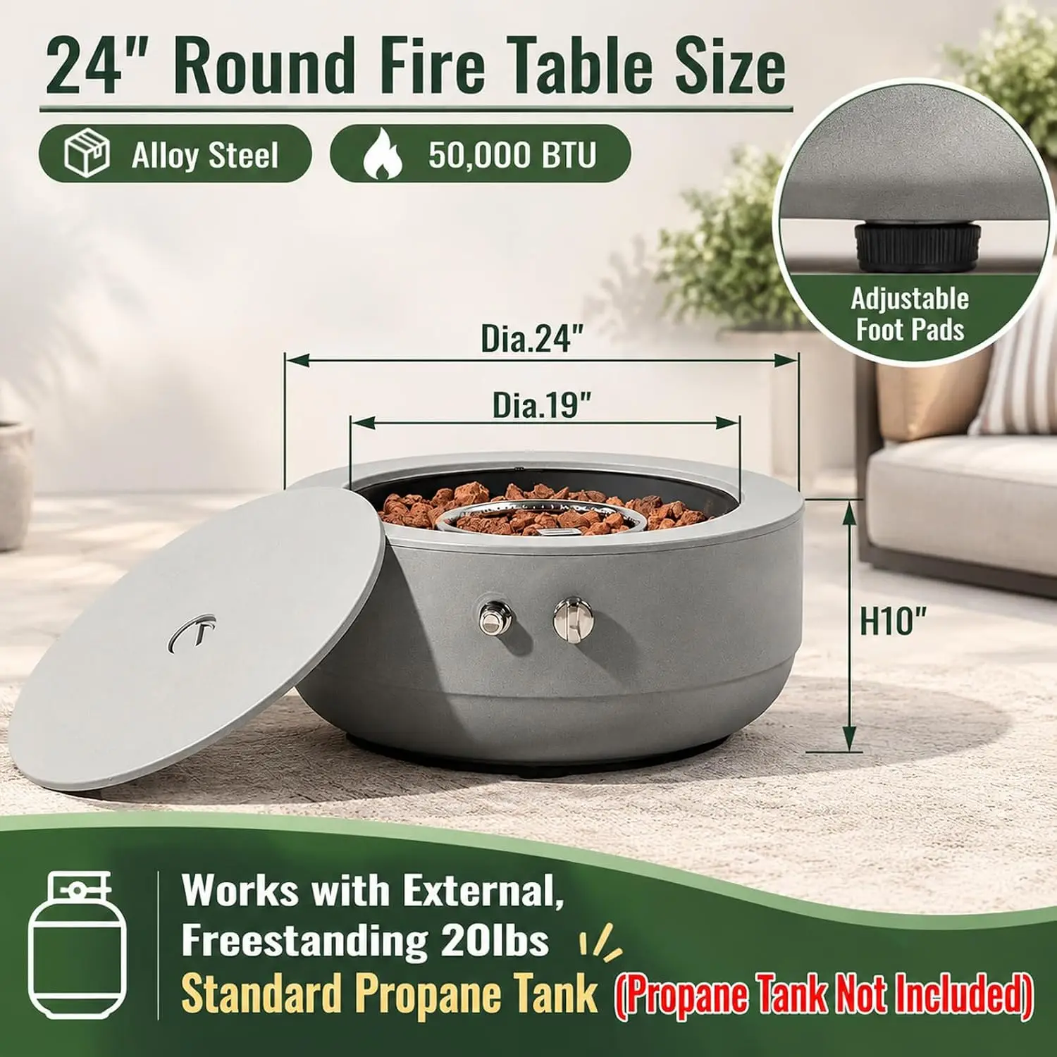24 Inch Propane Fire Pit Bowl, - Fire Pit Bowl ulasan dan harga