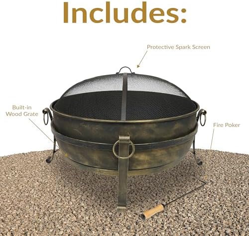 34-Inch Steel Large Fire Pit f - Fire Pit Bowl ulasan dan harga