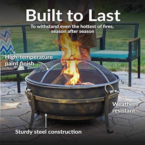 34-Inch Steel Large Fire Pit f - Fire Pit Bowl ulasan dan harga