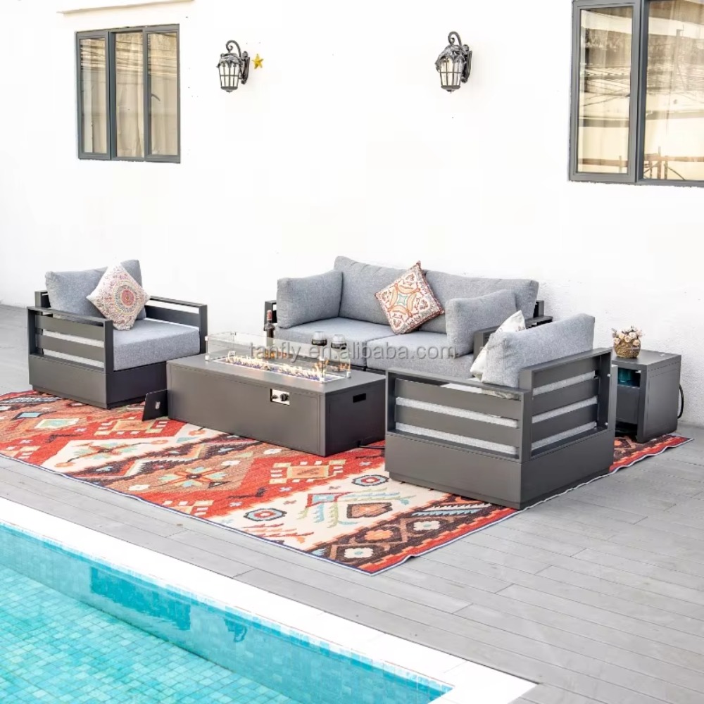 Villa Hotel Outdoor Furniture  - Outdoor Furniture With Fire Pit Table ulasan dan harga