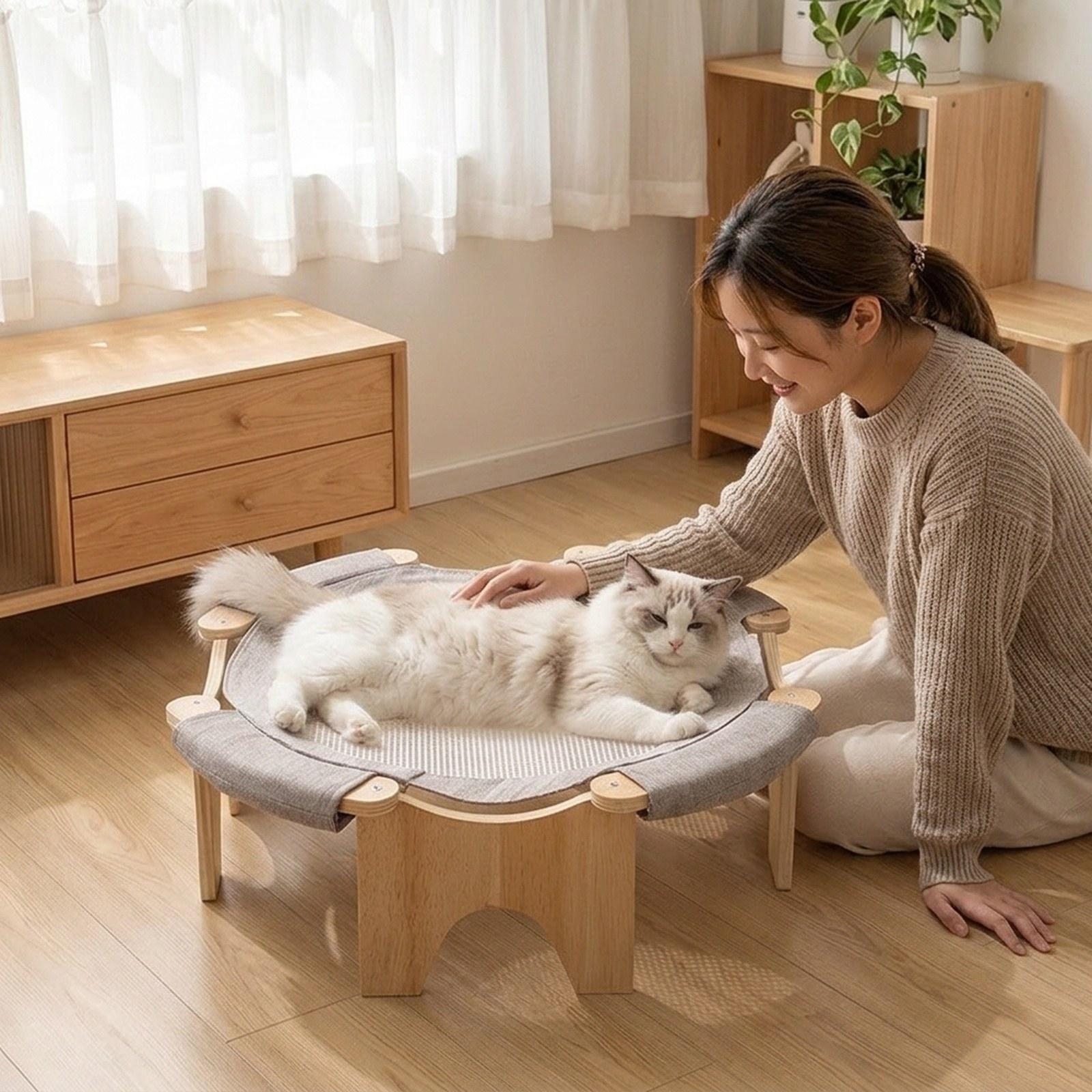 Elevated Pet Bed Wooden Cat Ha - Outdoor Furniture Durable ulasan dan harga