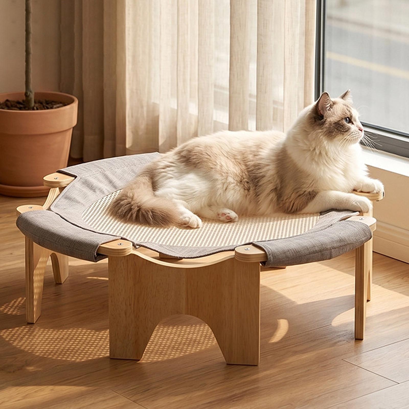 Elevated Pet Bed Wooden Cat Ha - Outdoor Furniture Durable ulasan dan harga