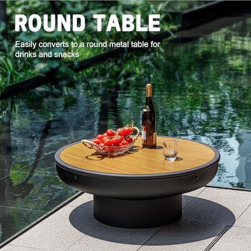 32in Fire Pit Table with Lid,H - Fire Pit Bowl ulasan dan harga