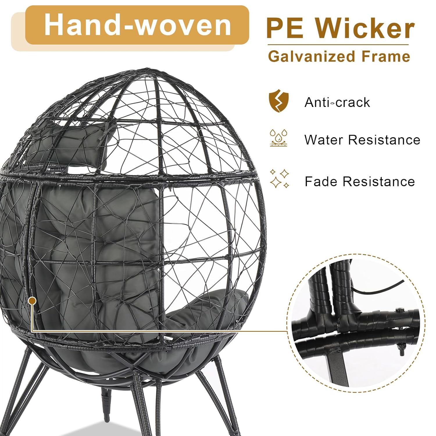 Oversized Wicker Egg Chair Cus - Outdoor Furniture Egg Chair ulasan dan harga