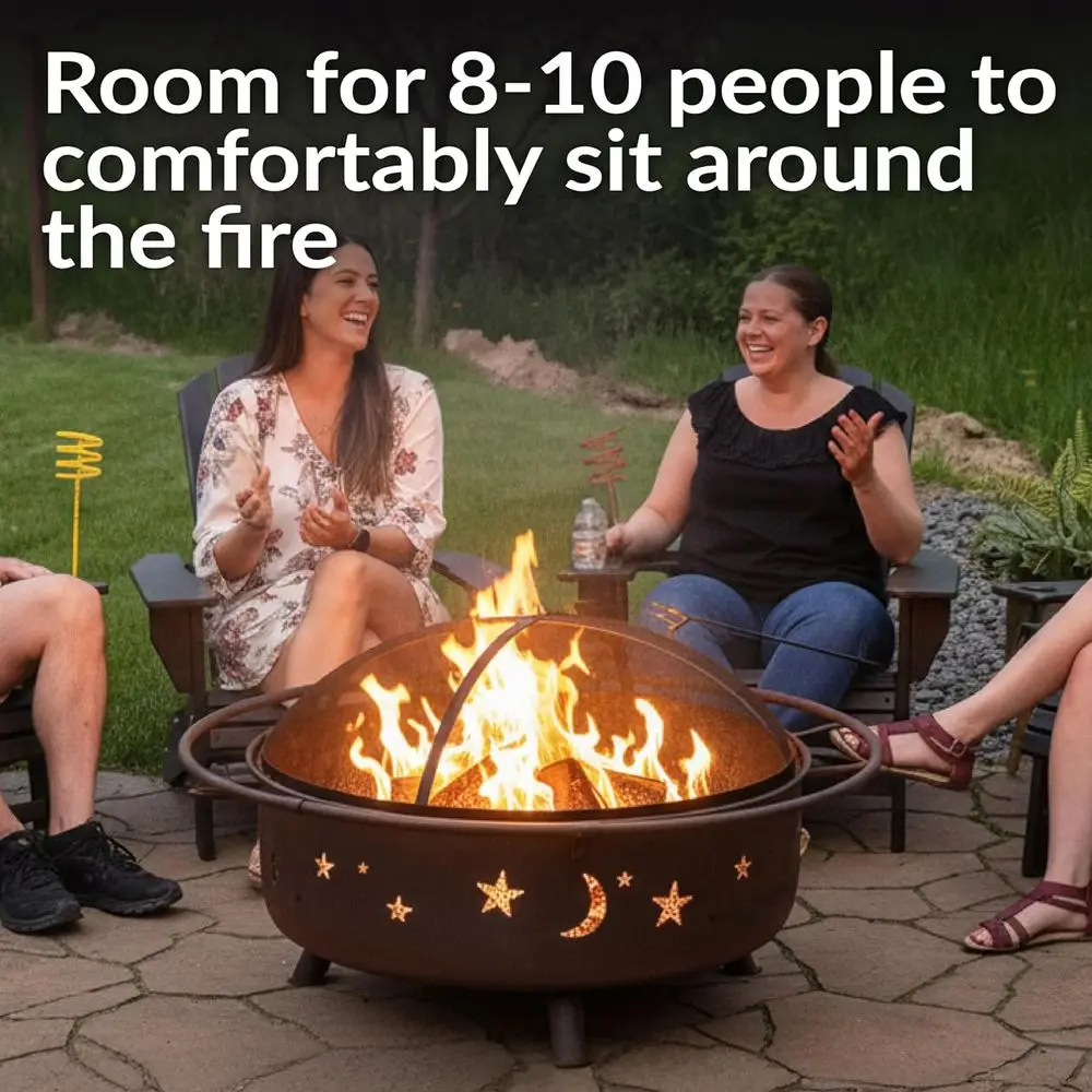 42-Inch Outdoor Wood-Burning F - Fire Pit Bowl ulasan dan harga