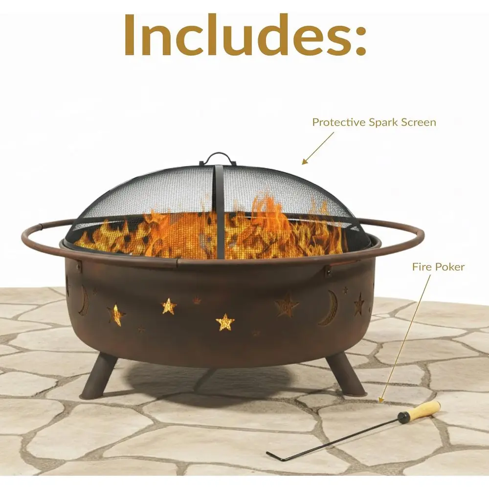 42-Inch Outdoor Wood-Burning F - Fire Pit Bowl ulasan dan harga
