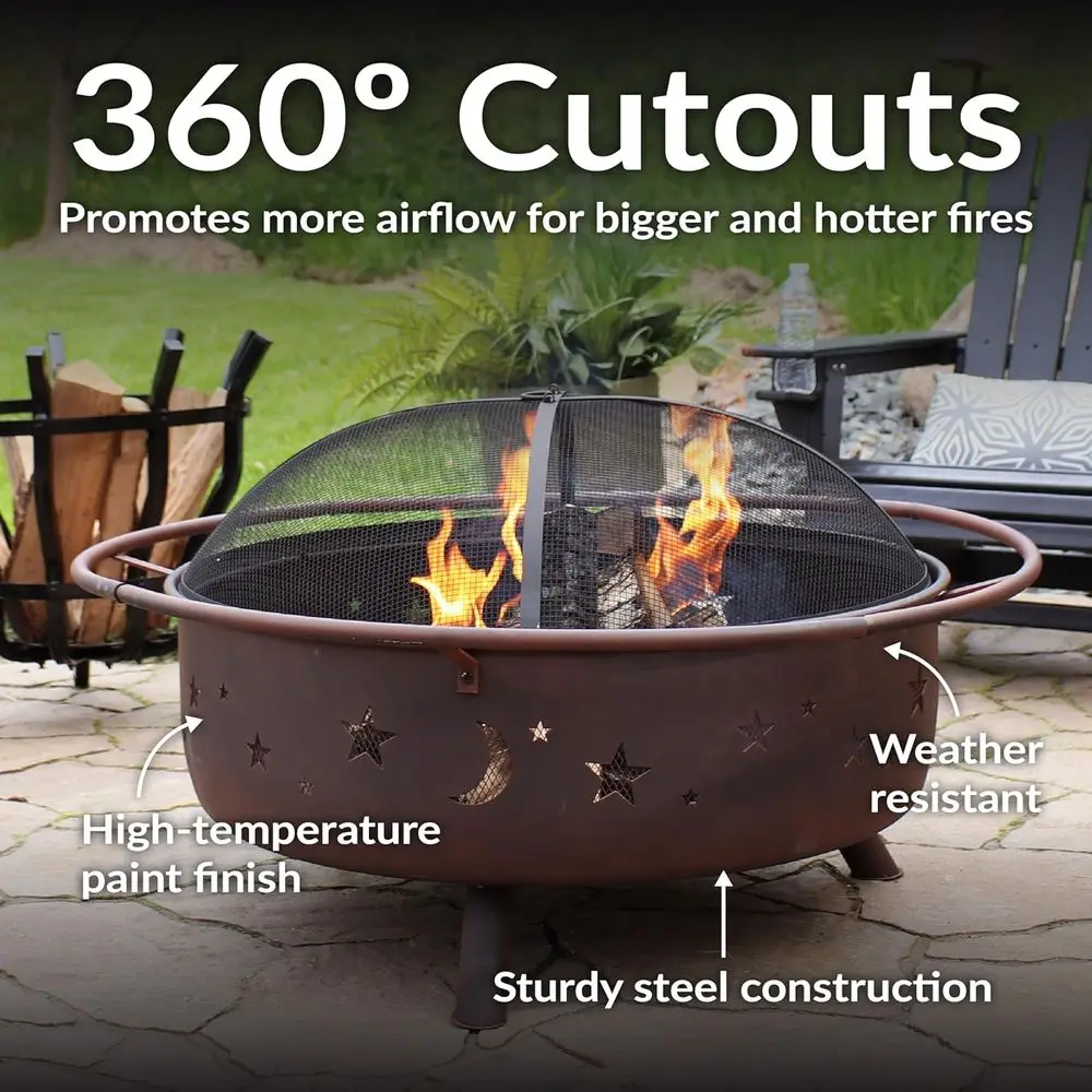 42-Inch Outdoor Wood-Burning F - Fire Pit Bowl ulasan dan harga