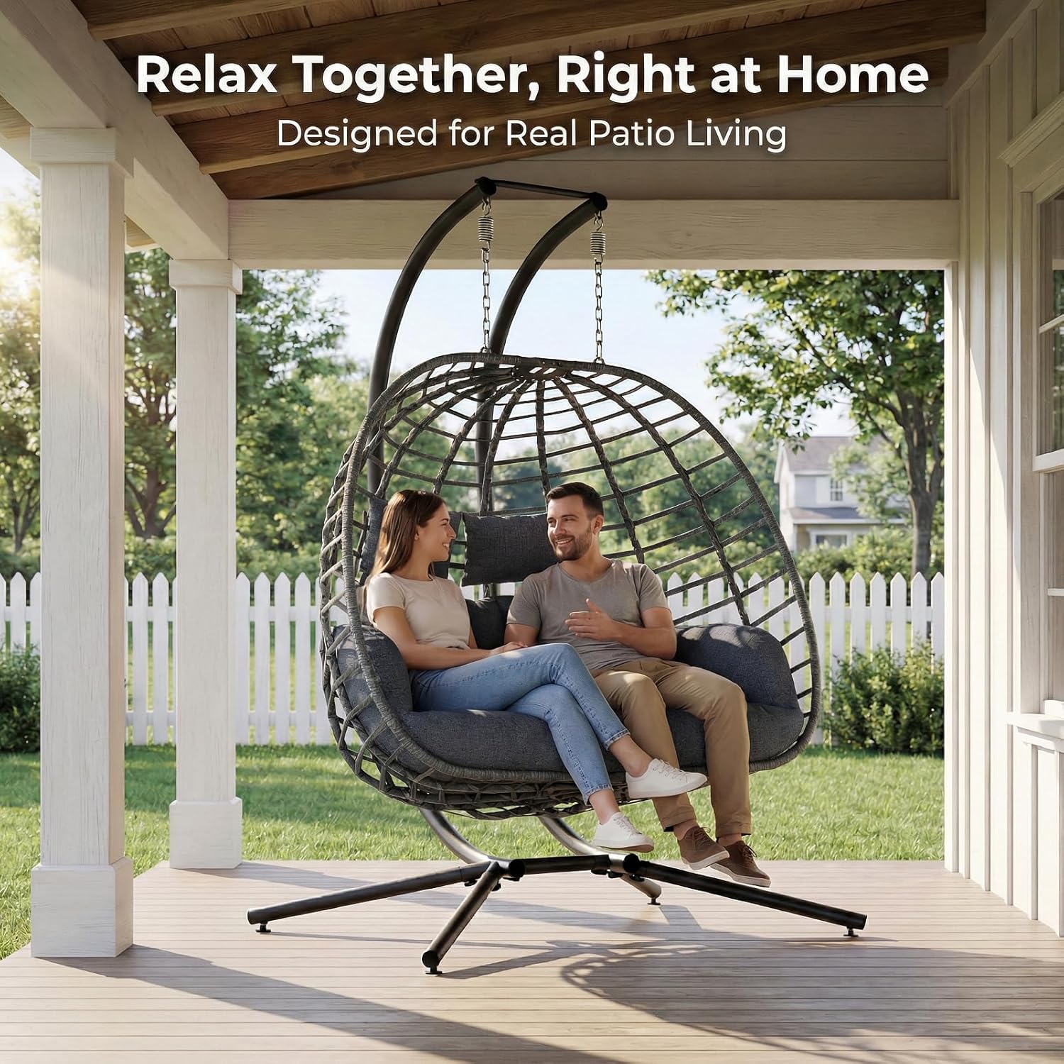 2 Person Egg Swing Chair with  - Outdoor Furniture Egg Chair ulasan dan harga