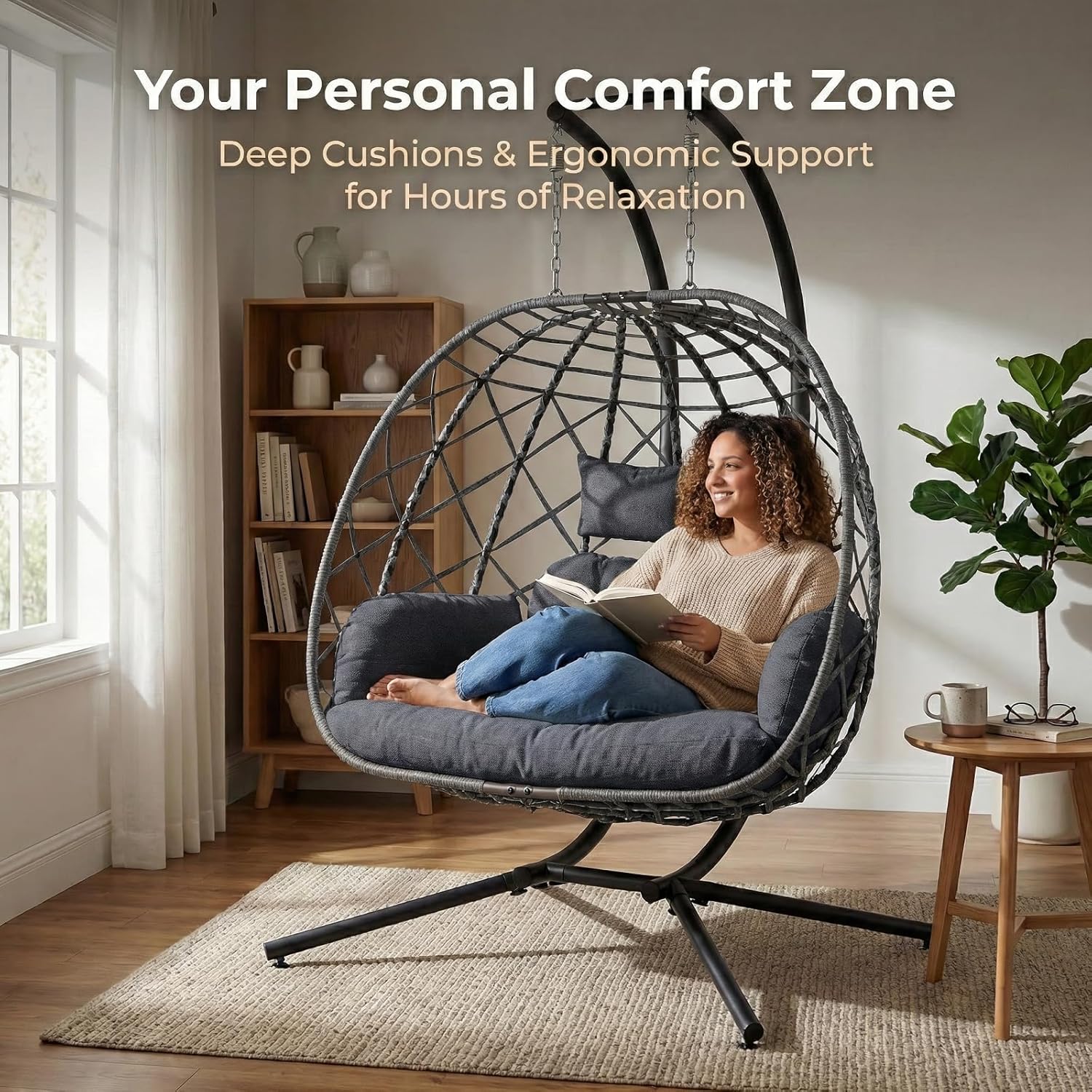 2 Person Egg Swing Chair with  - Outdoor Furniture Egg Chair ulasan dan harga