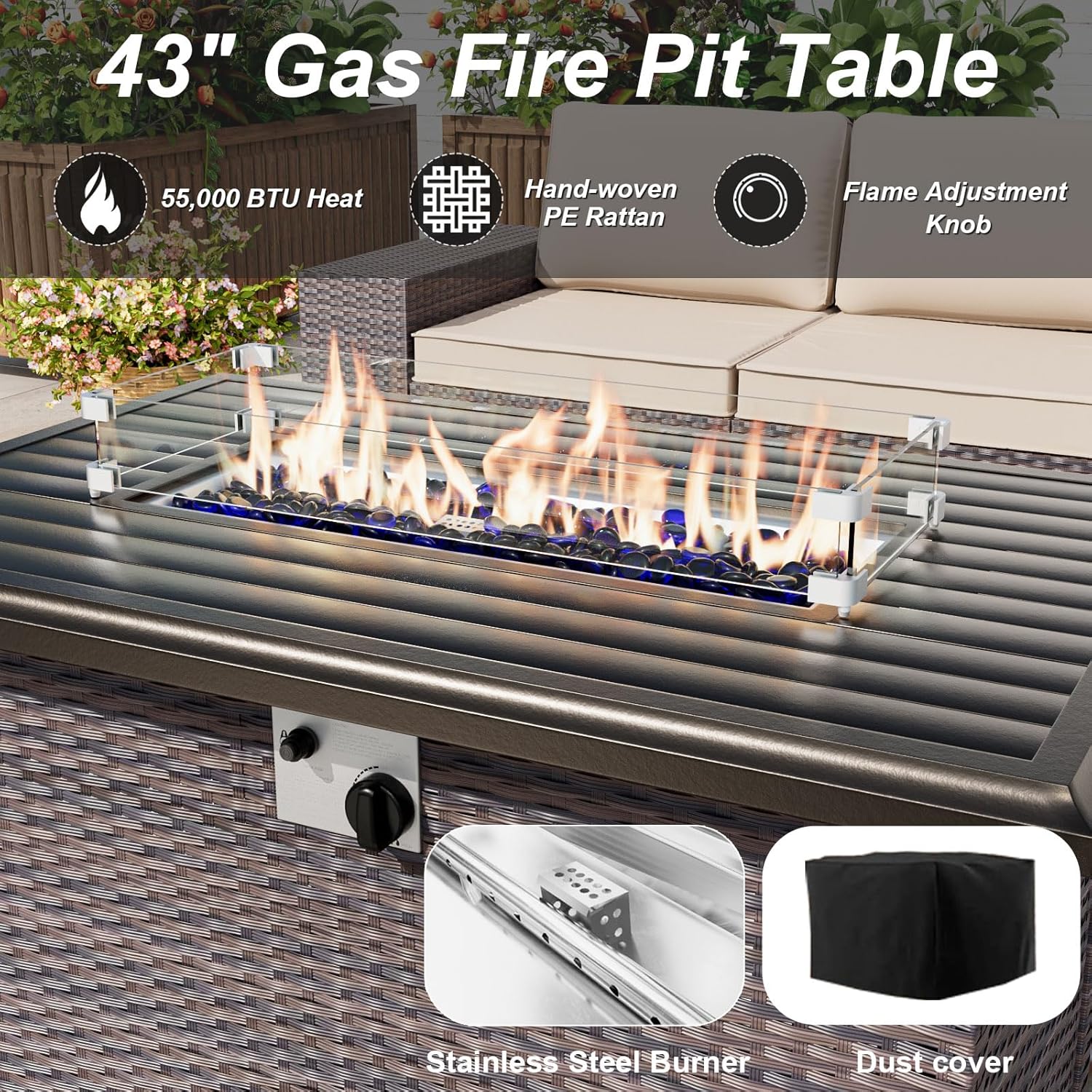 Patio Furniture Set with Fire  - Outdoor Furniture With Fire Pit Table ulasan dan harga