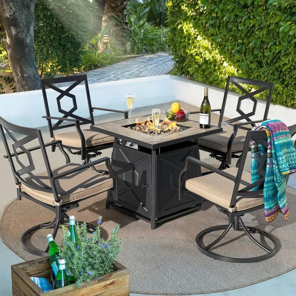 5-Piece Outdoor Patio Furnitur - Outdoor Furniture With Fire Pit Table ulasan dan harga