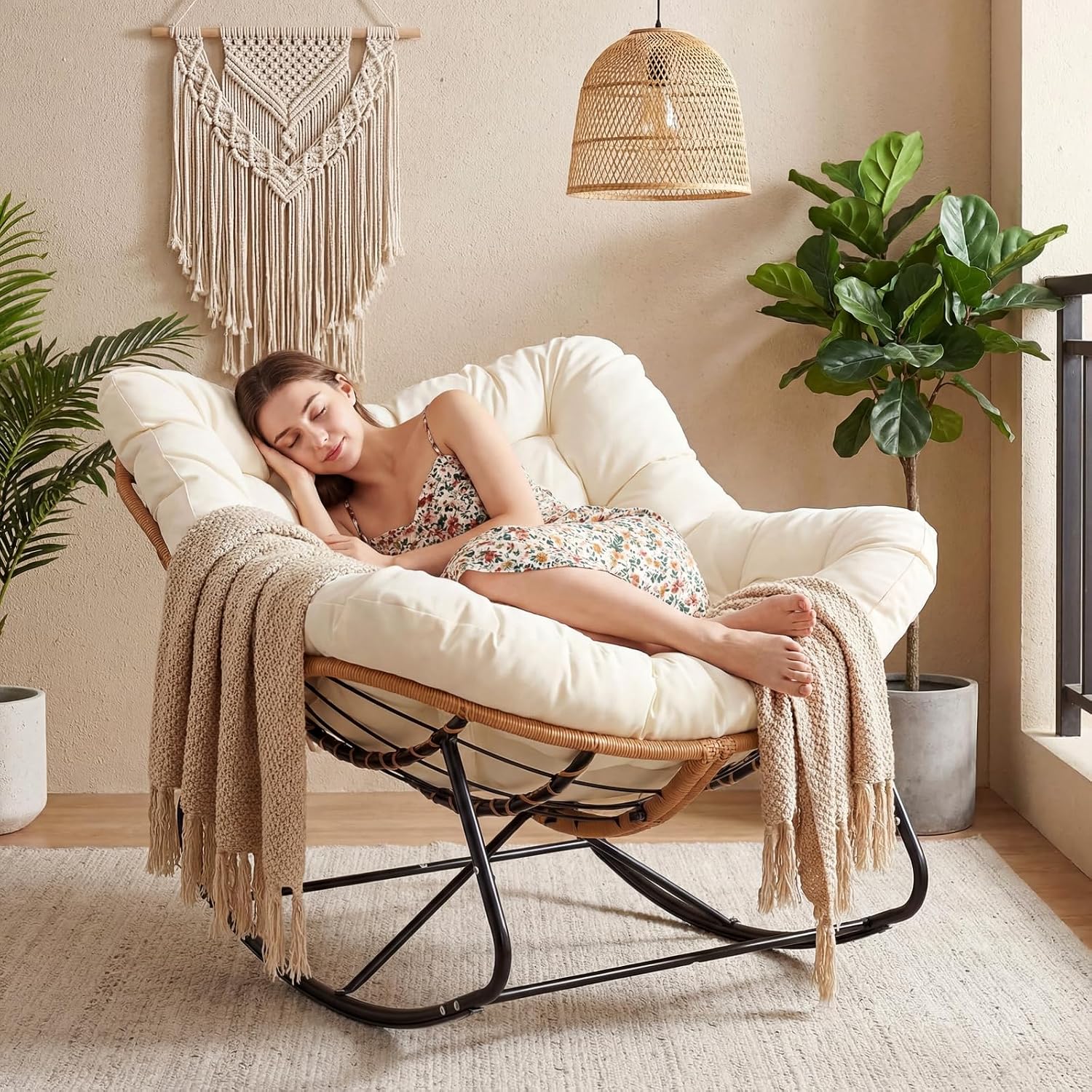 Oversized Outdoor Papasan Rock - Outdoor Furniture Egg Chair ulasan dan harga